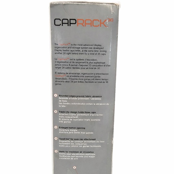 Perfect Curve CapRack 36 Hat Organizer Over Door Closet Cap Holder - Picture 8 of 9